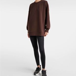 Varley Mae Cotton Blend Women's Brown Ottoman Oversized Sweatshirt‎ Size Small